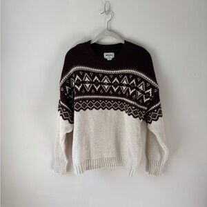 American Eagle Medium Brown and Cream Sweater